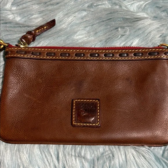 Dooney & Burke Florentine Chestnut Leather Wristlet - Picture 2 of 7